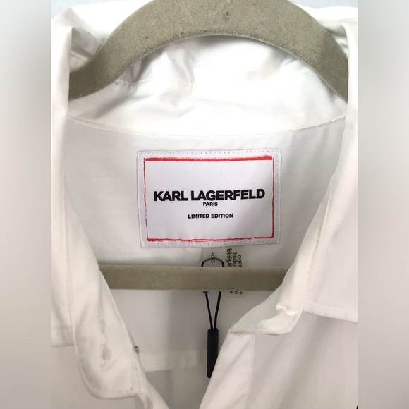 NWT Karl Lagerfeld Paris Limited Edition Button Down Shirt Blouse - Picture 12 of 13
